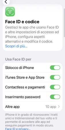 Face id attvato